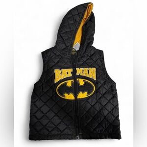 Batman Kids Vest Size 7 Y2K DC Comics Black Superhero Graphic Boys Vintage Style